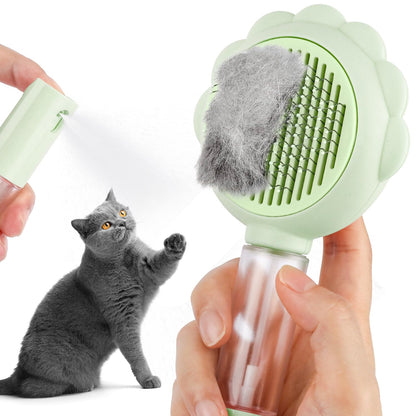 Spray Cat Brushes For Indoor Cats With Release Button Cat Brush For Shedding Massage Grooming Self Cleaning Slicker Brush For Dogs Cats Pet Brush Comb For Long Short Hair Cats Remove Loose Fur - FURRY WHOOF
