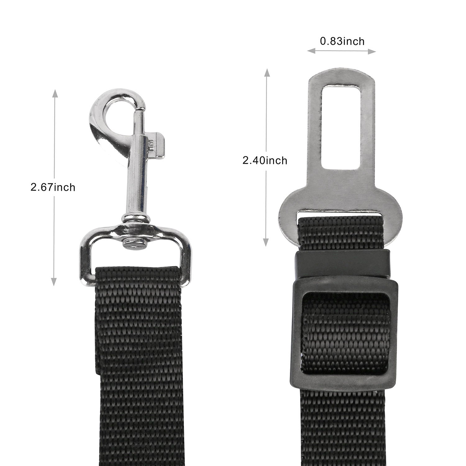 2Pcs Pet Dog Seat Belt Leash Adjustable Pet Dog Cat Safety Leads Harness Car Vehicle Nylon Fabric Seatbelt Strap - FURRY WHOOF