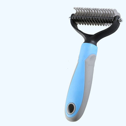 Pets Fur Knot Cutter Dog Grooming Shedding Tools Pet Cat Hair Removal Double - sided Comb Brush - FURRY WHOOF