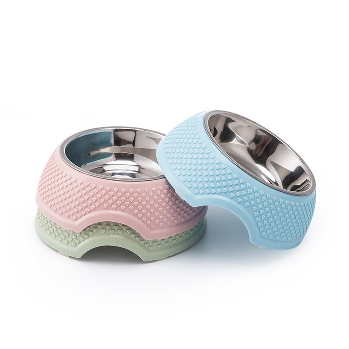 Cat Dog Bowl Stainless Steel Cat Bowls Neck Puppy Cats Feeder Non Slip Crashworthiness Base Pet Food Water Container - FURRY WHOOF