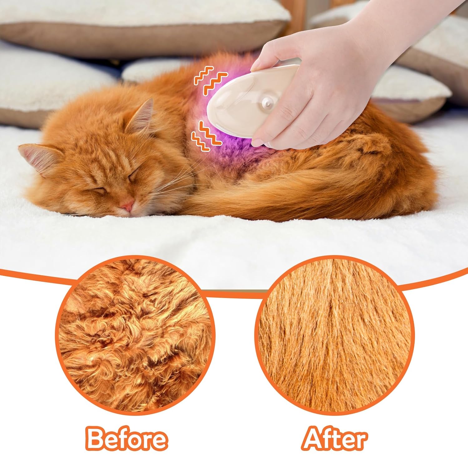 Cat Steam Brush Upgraded 4 In1 Steamy Cat Brush For Shedding Cat Brush Steamer For Massage Multifunctional Cat Hair Grooming Brush Pet Hair Removal Tool With Ringworm Detector For Cats Dogs - FURRY WHOOF