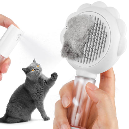 Spray Cat Brushes For Indoor Cats With Release Button Cat Brush For Shedding Massage Grooming Self Cleaning Slicker Brush For Dogs Cats Pet Brush Comb For Long Short Hair Cats Remove Loose Fur - FURRY WHOOF