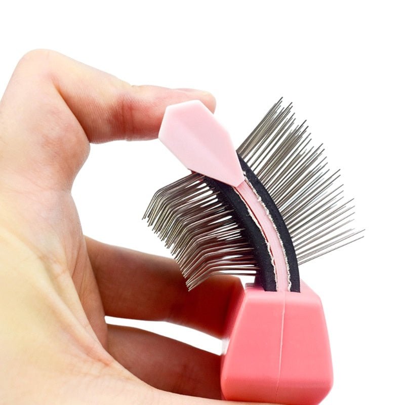 Double Sided Pet Brush Dog Hair Fur Bristle Grooming Shedding Cleaning Massage Comb Styling Tool - FURRY WHOOF