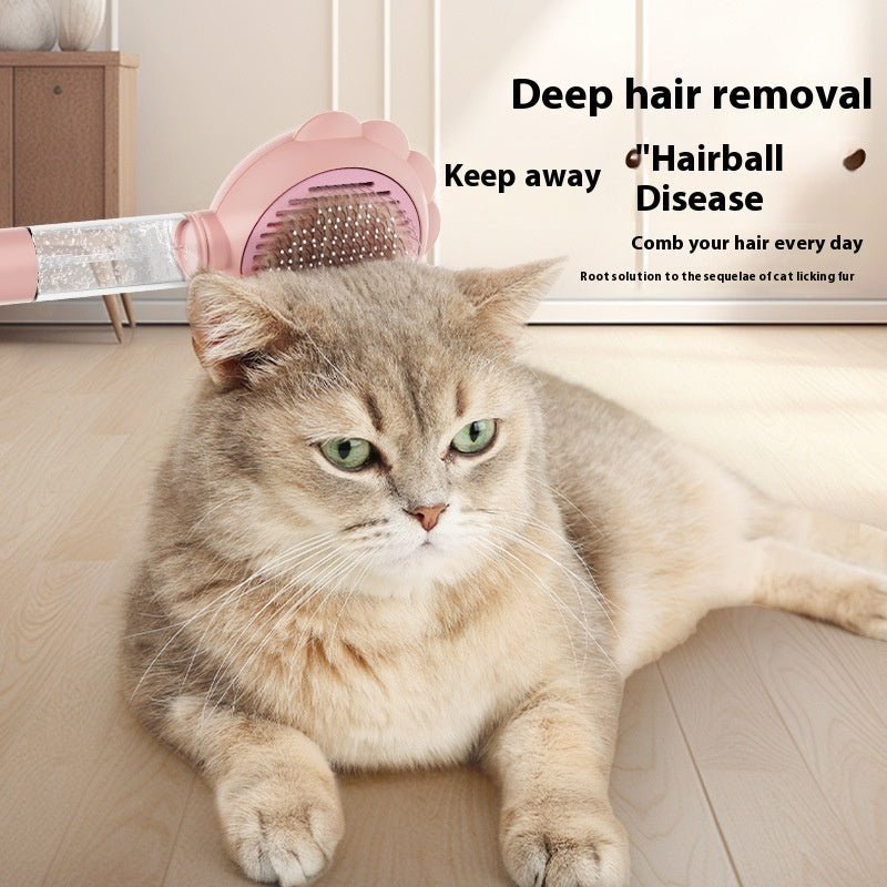 2 In 1 Self Cleaning Dog Brush Comb With Spray Pets Grooming Hair Remover Combs Brush Floating Hair Pet Grooming Brush Pet Products - FURRY WHOOF