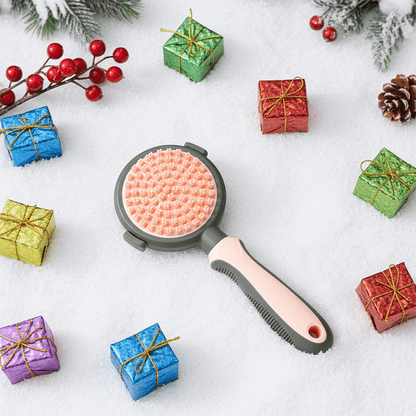 2 In 1 Double Side Cat Brushes For Indoor Cats Shedding Cat Grooming Supplies Cat Comb With Release Button Pet Supplies Flea Comb Slicker Brush For Dogs Hair Removal Massage - FURRY WHOOF